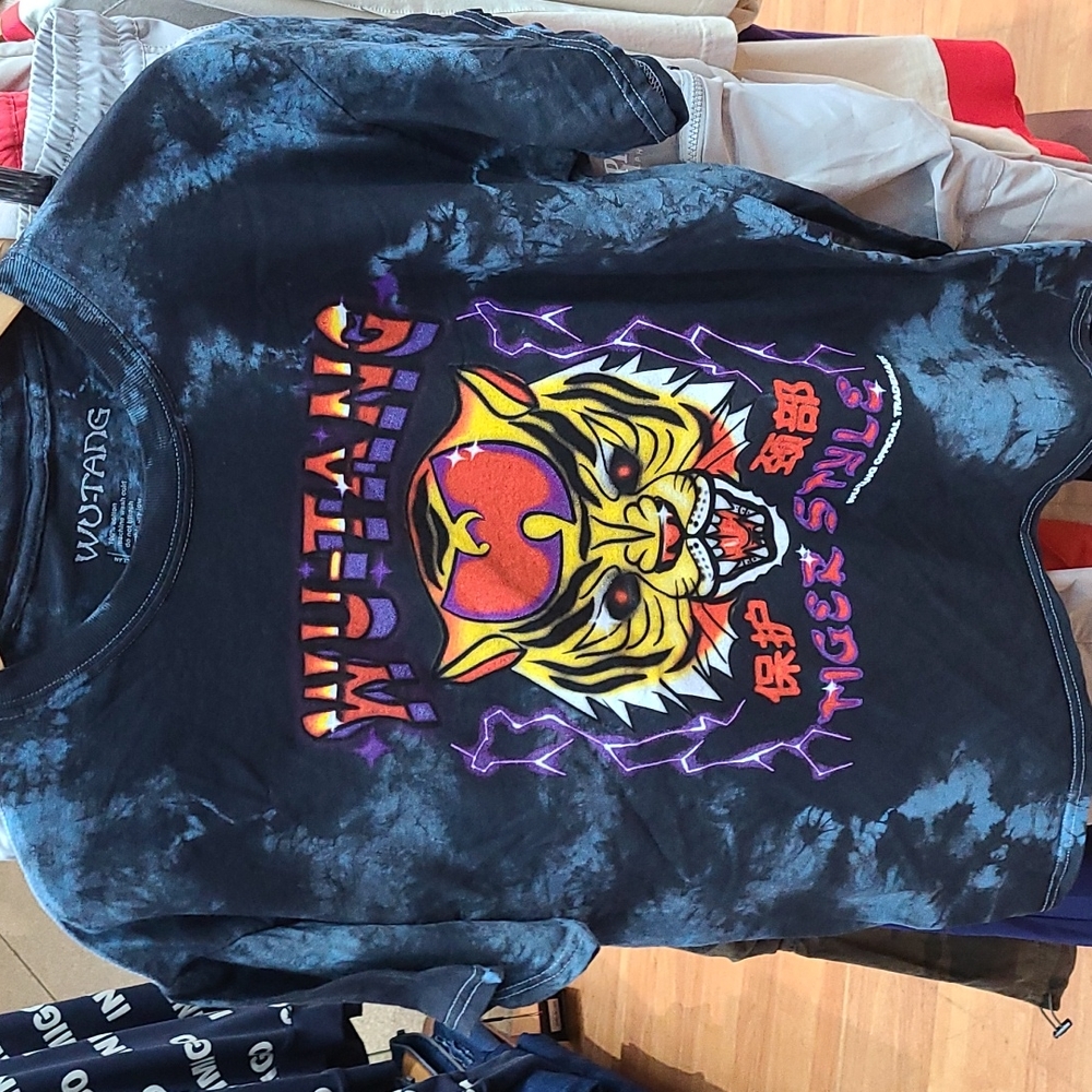 Mens s/m tye dye black/blue wu tang /tiger style